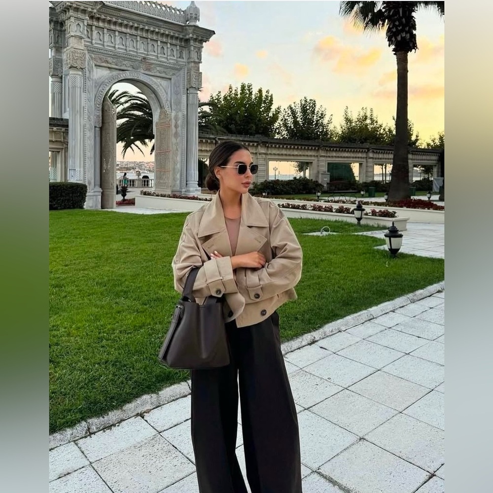 VIRAL Zara Tan Cropped Jacket